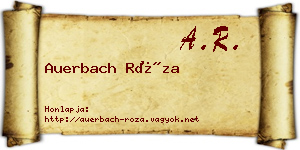 Auerbach Róza névjegykártya