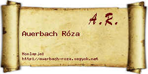 Auerbach Róza névjegykártya